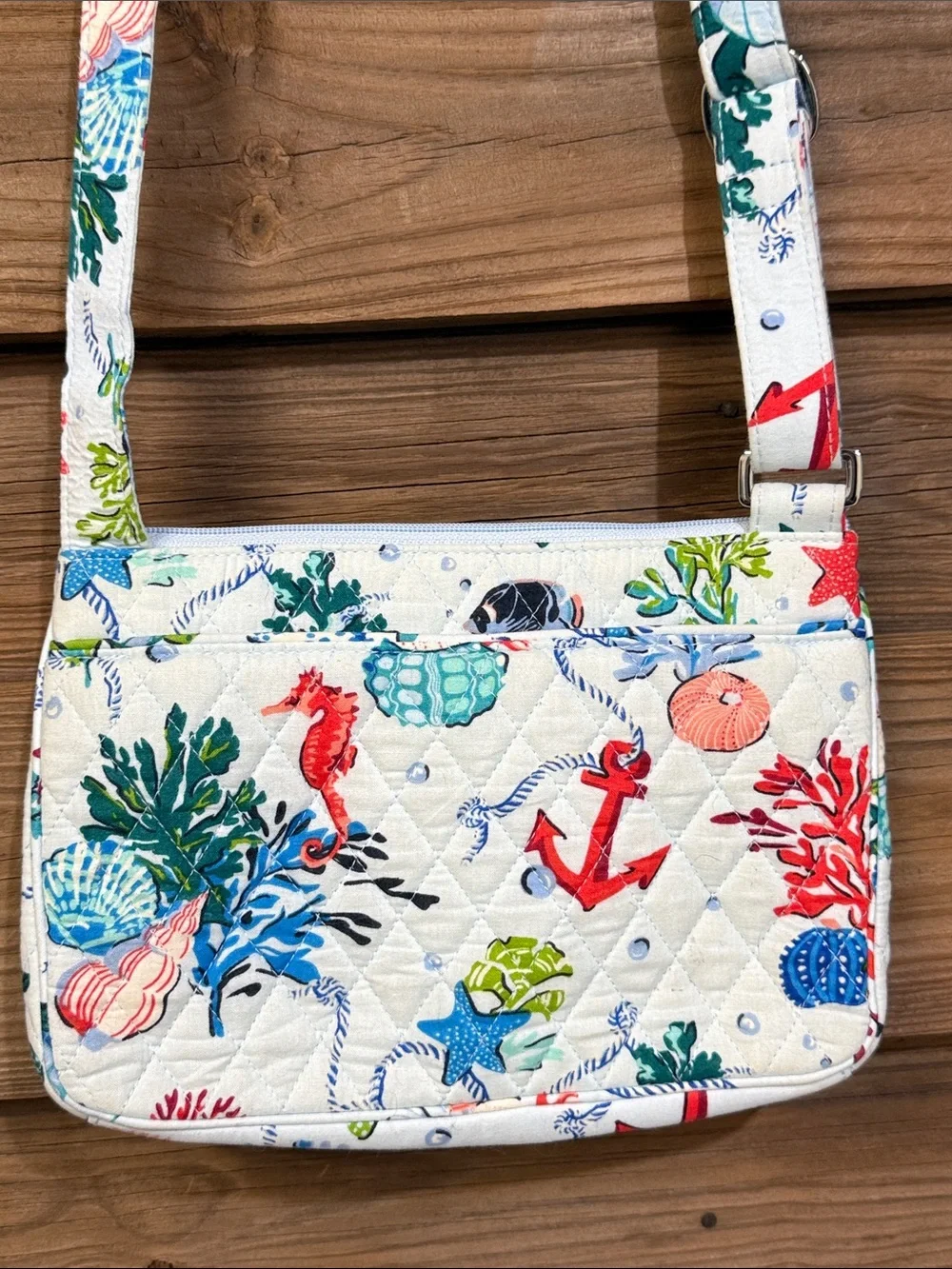 Vera Bradley Anchors Aweigh Nautical Print Crossbody